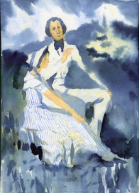 Ася и Н. на склоне горы.