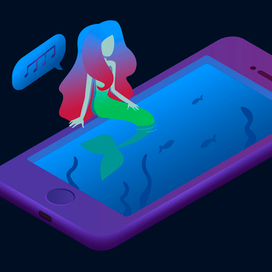 Русалка и смартфон