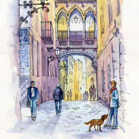 Готический квартал в Барселоне