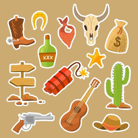 Набор стикеров Дикий запад