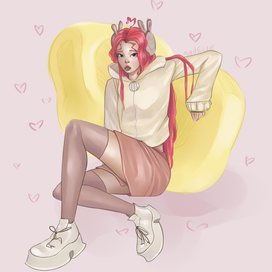 sketch with some sweet girl