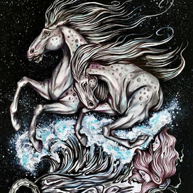 Horses and flower of life