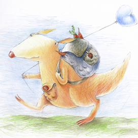 кенгуру на прогулке