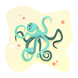 романтичный осьминог печалится