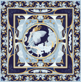 принт бабочки платок орнамент