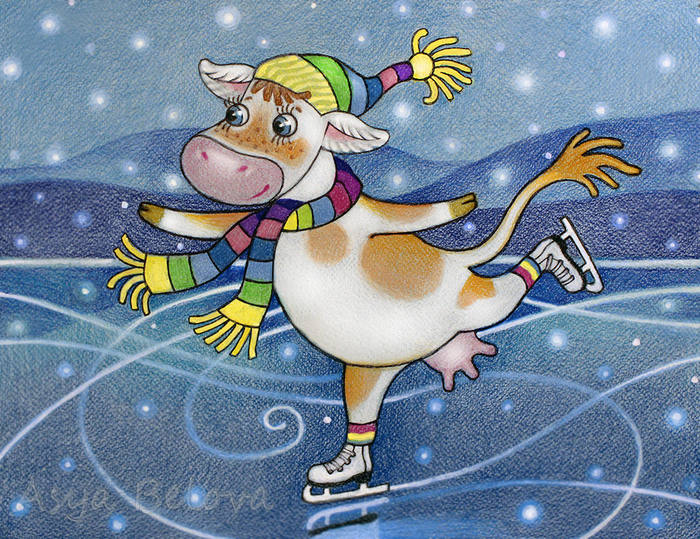 Коровка на льду