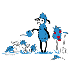 Мотя в огороде