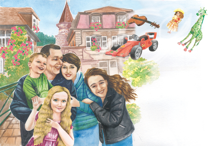  Иллюстрация для семейной книги с портретным сходством