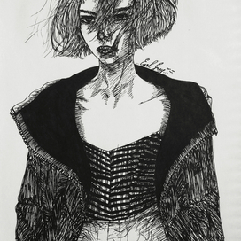 Эстер. Черная ручка, А4.