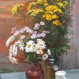 Ромашки и пижма.