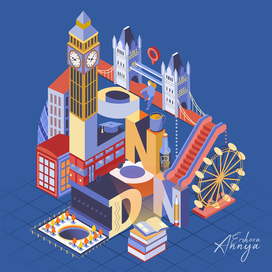 Лондон - изометрическая иллюстрация