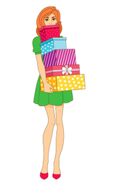 Девушка с подарками