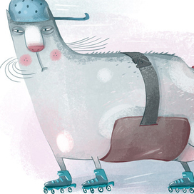 Кот на роликах