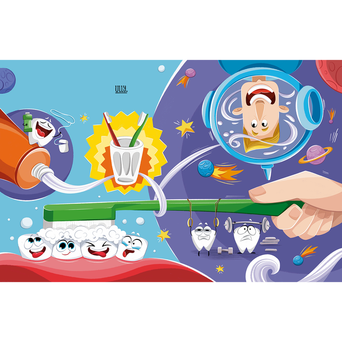 Книга про зубы для детей. Уход за зубами в космосе