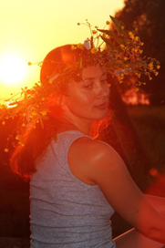 в лучах заката