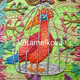 птица в клетке