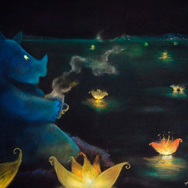 Носорожек Сэм пьет чай 