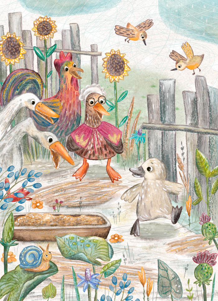 Иллюстрация к сказке "Гадкий утенок"