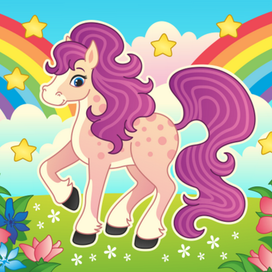 Пони. Аппликация со стразами