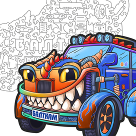 Пазл "Машина-дракон" для компании Балткам