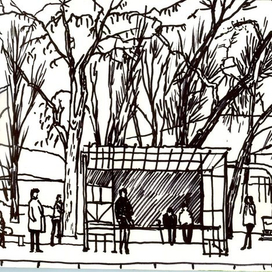 Скетч. На остановке.