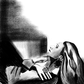 Картина в технике уголь 