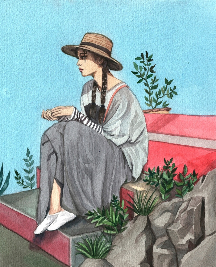 скетч акварелью