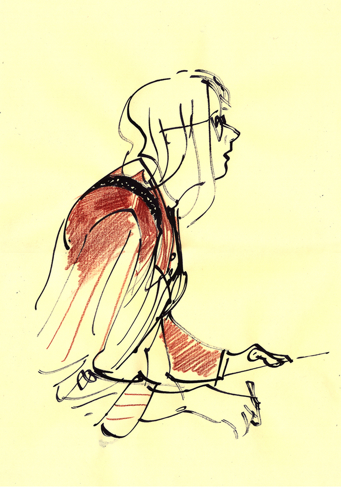 Аня рисует.