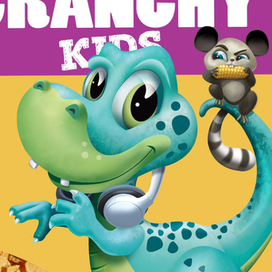 Динозаврик с грызуном (для упаковок с кукурузными хлопьями)