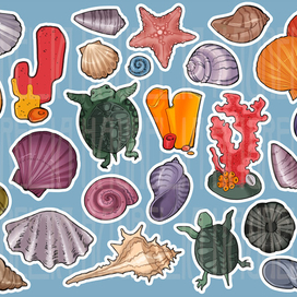 Стикеры "подводные"