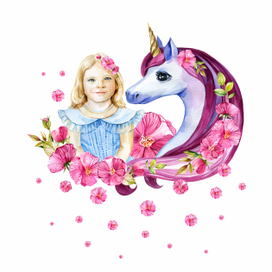 Фантазийная иллюстрация с портретом 