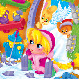 Девочка на лыжах 