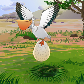 Иллюстрация к книге о маленьком страусе