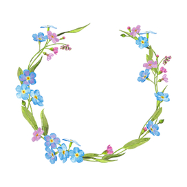 Forgetmenot summer flowers Frame/wreath