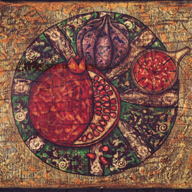 натюрморт с гранатом и инжирами