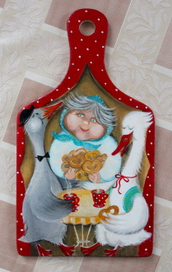 Декоративная доска ."Жили у бабуси..."