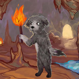 Щенок в пещере 