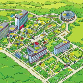 Рисованная карта санатория "Виктория", Ессентуки