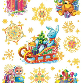 Оконное новогоднее украшение