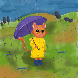 Котейка и дождливая погода