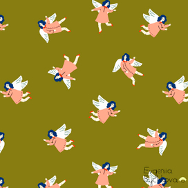 Бесшовный паттерн с ангелочками