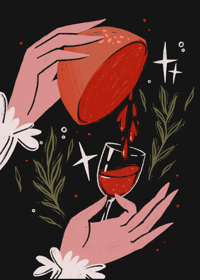 Иллюстрация для этикетки алкогольного напитка