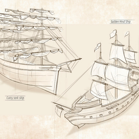 Sketch ships