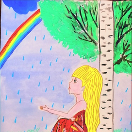 Девочка под березкой