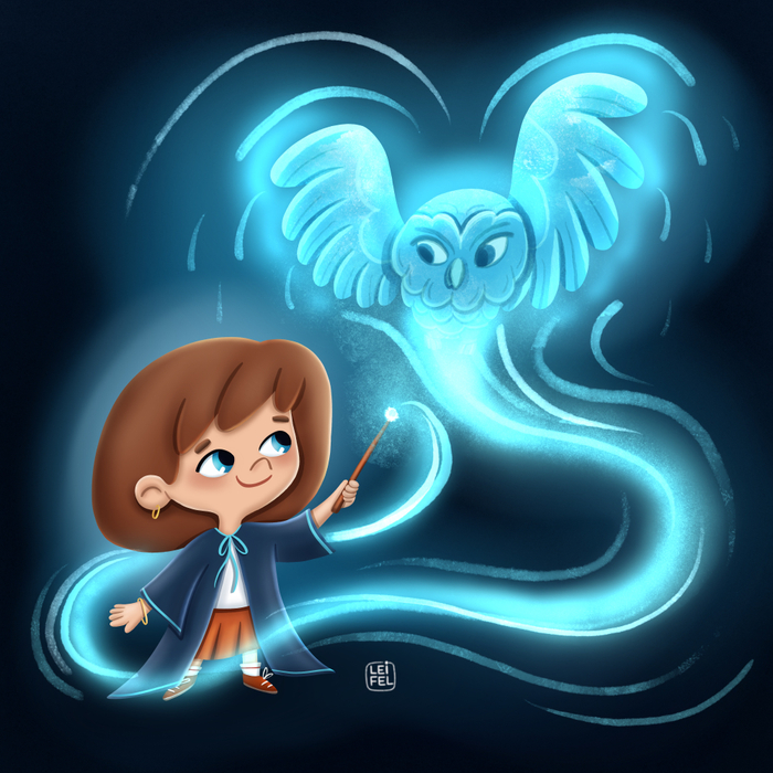 Волшебница и ее патронус Сова