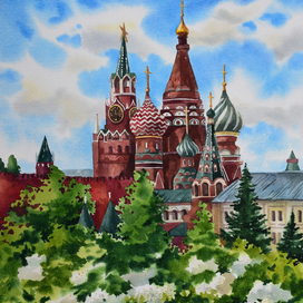 В белых облаках