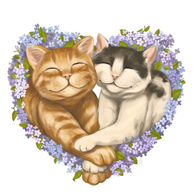 Сердечные коты 