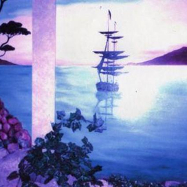 роспись на стене в холле санатория.Евпатория.