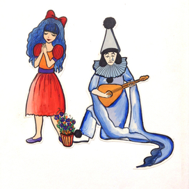 Заглавная буква к сказке Буратино