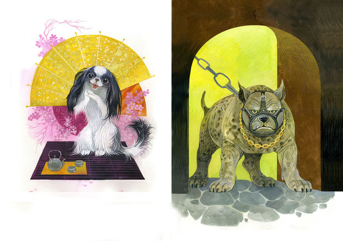 Собака: ласковая и злобная. Иллюстрация к книге Ю. Солодкина "Собаки"